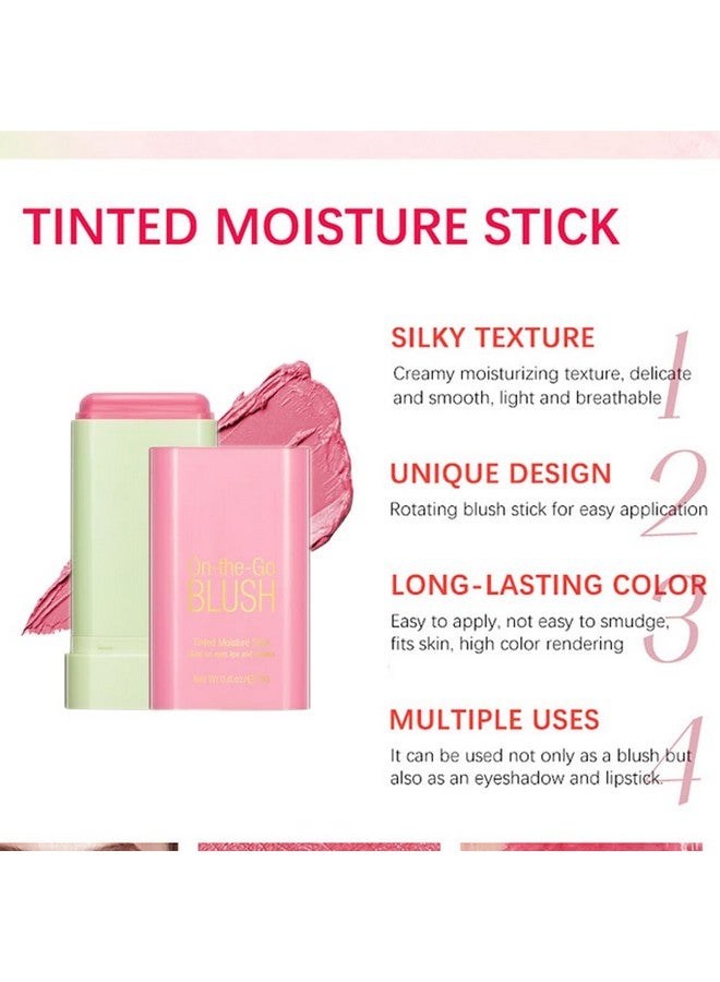 Mysense Pink Cream Blush Stick Onthego Blush Multiuse Makeup Blush Stick For Cheeks Lips Eyes Solid Moisturizer Stick Blush Makeup Natural Matte Finish Waterproof Longlasting 01 Shy Pink  - Image 2