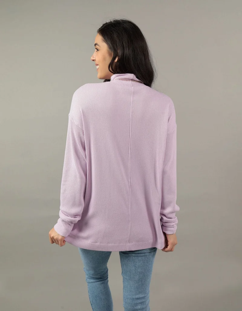 امريكان ايجل تي-شيرت فضفاض بأكمام طويلة وقصّة رقبة وهمية