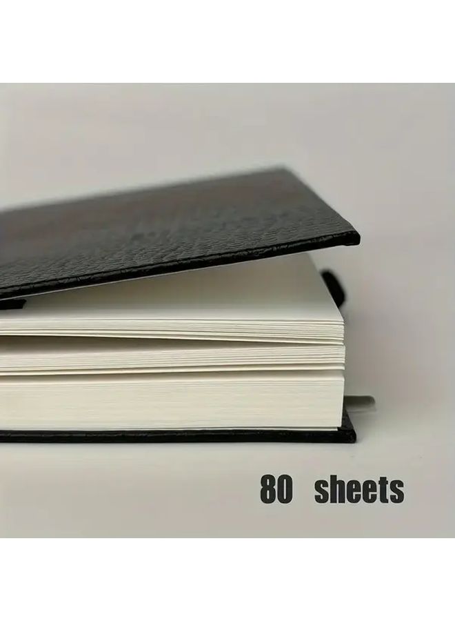 A6 Heavy Duty Hardcover Sketchbook 80 Pages 130GSM Premium Paper Elastic Closure - Image 4