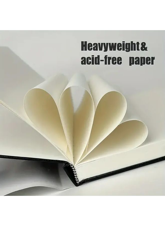 A6 Heavy Duty Hardcover Sketchbook 80 Pages 130GSM Premium Paper Elastic Closure - Image 5