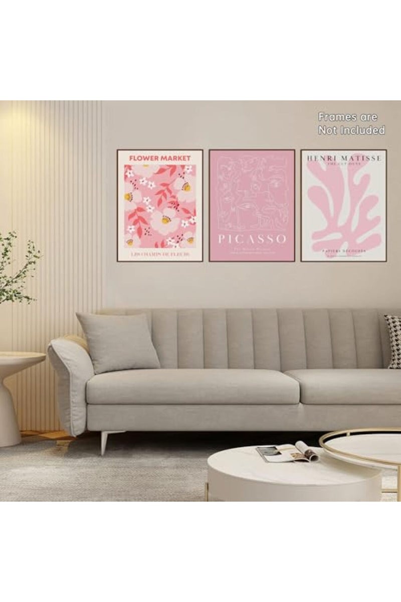 Djmwtb 3Pcs Pink Beige Picasso Matisse Modern Minimalist Abstract Wall Decor - Image 5