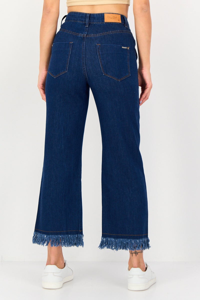 VERO MODA جينز دورا فضفاض للنساء بقصة عادية غير قابلة للتمدد، أزرق - Image 3