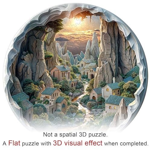 Jollitot Wooden Puzzles Adults 3D Cave Forest Puzzle 300 Pieces Unique Animal Shaped Wood Challenging Jigsaw Puzzles Gifts for Adults 134x133in - Image 5