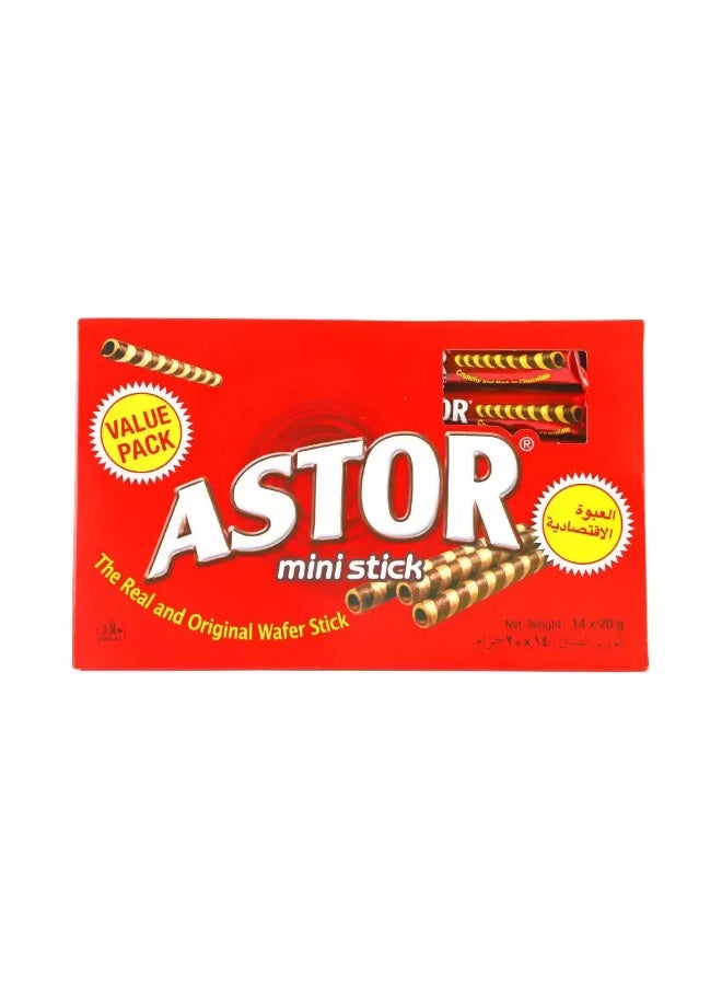 Astor Mini Wafer Chocolate sticks- 14X20gms - Image 1