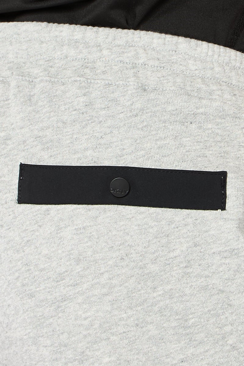 DKNY Men Regular Fit Brand Logo Basic Shorts, Heather Grey - Image 4