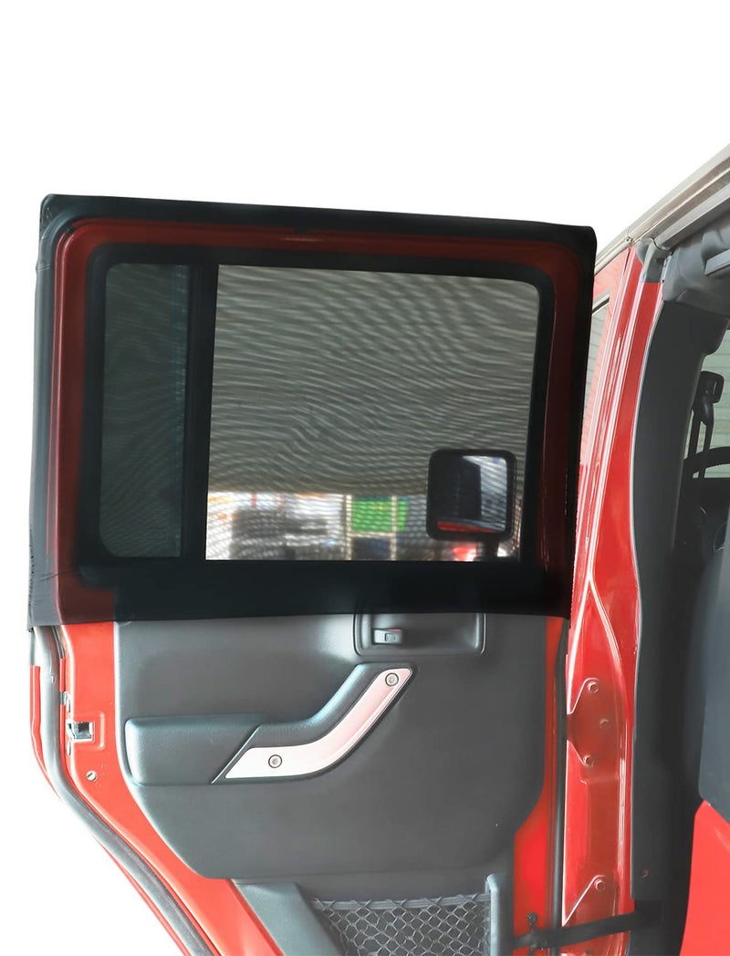 Savadicar Rear Window Sun Shades Breathable Mesh Side Window Sunshade Stretchy Sun Screen Net Compatible with 19972023 Jeep Wrangler TJ JK JL  Gladiator JT AntiUV for BabyPetsCamping Pair