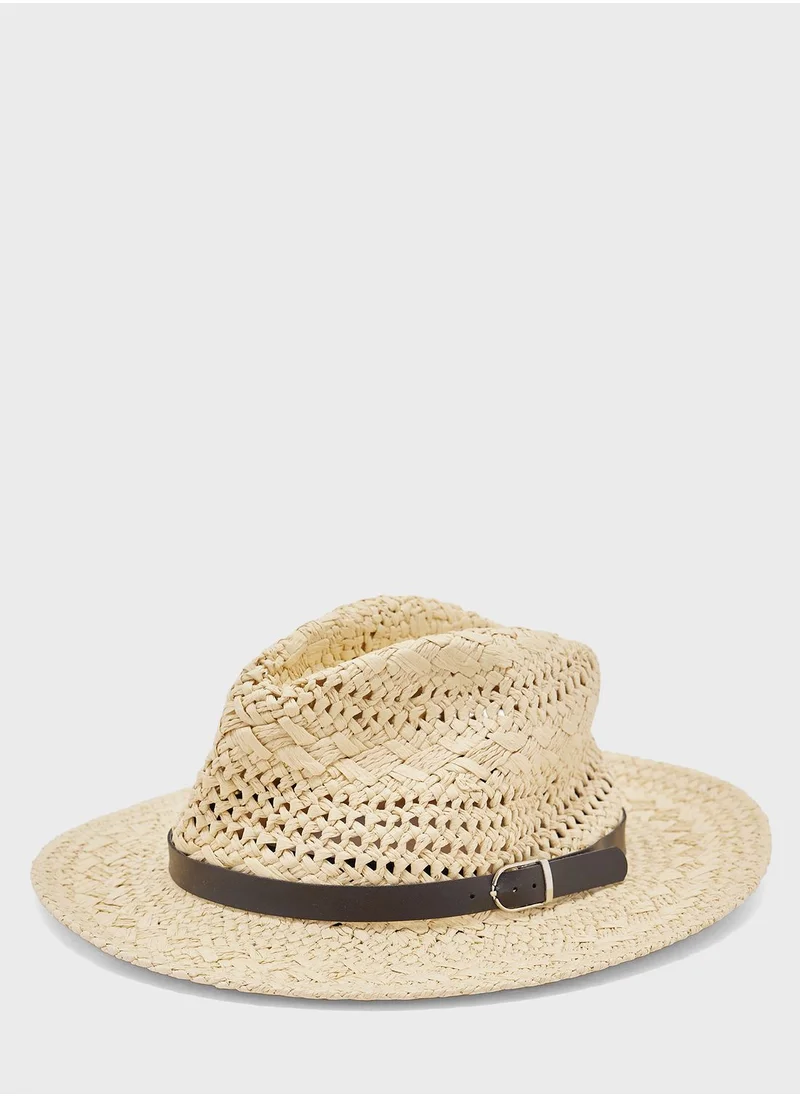 سفنتي فايف Straw Trilby Hat