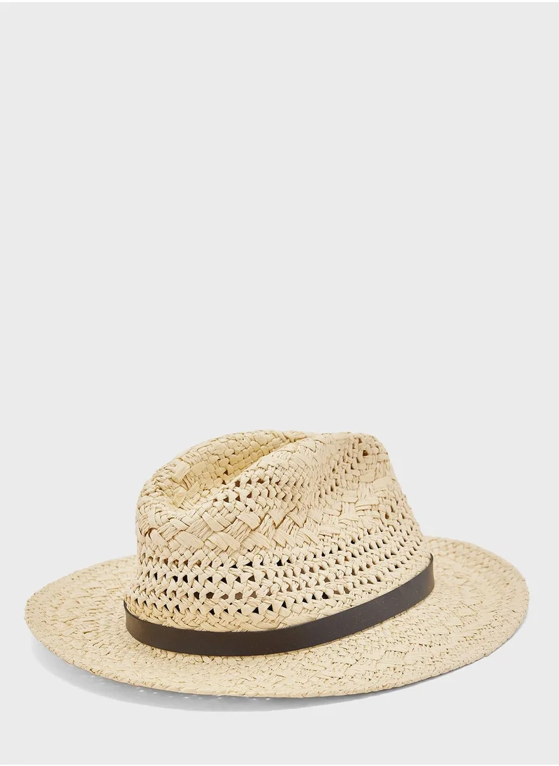 سفنتي فايف Straw Trilby Hat