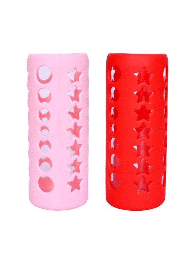 The Little Lookers Baby Feeding Bottle Silicone Warmer Cover;Sleeve Holder;Insulated Protection For Newborns;Infants;Babies (Red & Pink 240Ml)  - Image 1