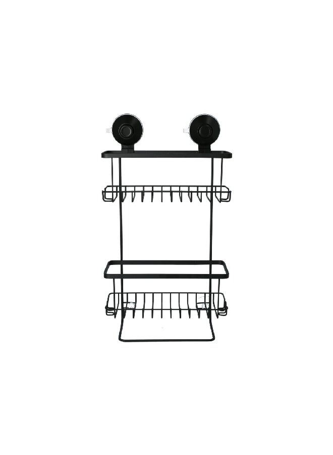 InterDesign 2-Tier Suction Lock Rust-Resistant Shower Caddy Matte Black 40.69 x 24.26 x 10.87 cm 23527ES - Image 2