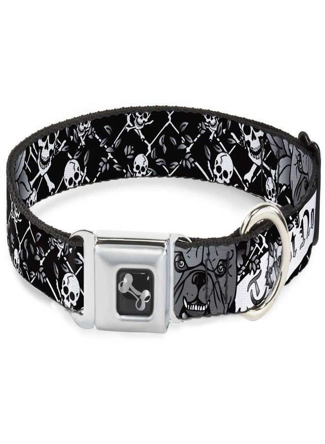Buckle Down Dog Collar Seatbelt Buckle Trust No One Black White 18 to 32 Inches 1.5 Inch Wide - Image 1