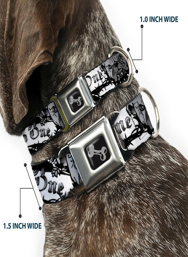 Buckle Down Dog Collar Seatbelt Buckle Trust No One Black White 18 to 32 Inches 1.5 Inch Wide - Image 2