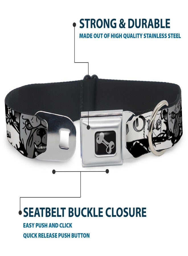 Buckle Down Dog Collar Seatbelt Buckle Trust No One Black White 18 to 32 Inches 1.5 Inch Wide - Image 4