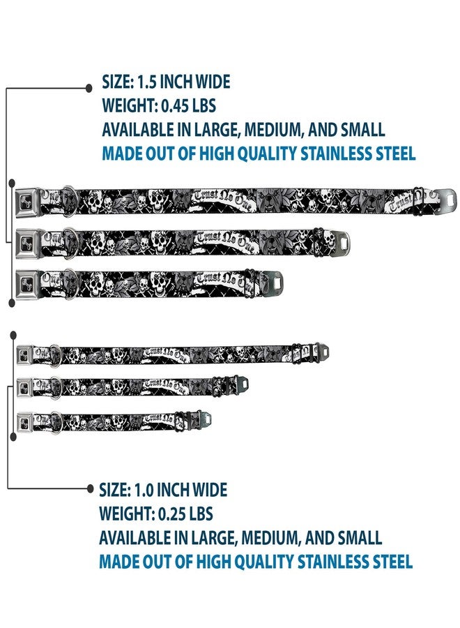 Buckle Down Dog Collar Seatbelt Buckle Trust No One Black White 18 to 32 Inches 1.5 Inch Wide - Image 3