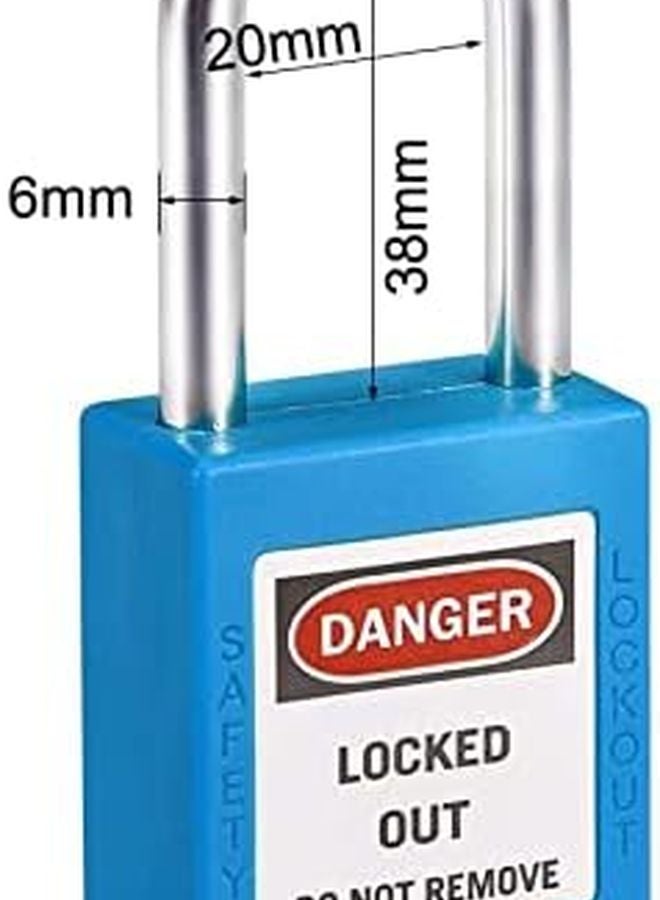Blue Lockout Tagout Safety Padlock 2Pcs Steel Shackle Keyed Alike - Image 5