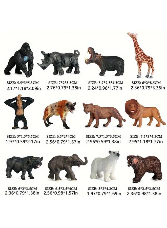 Medium Wildlife Set 12 Durable PVC Animal Figures For Education Party Gifts - Image 3
