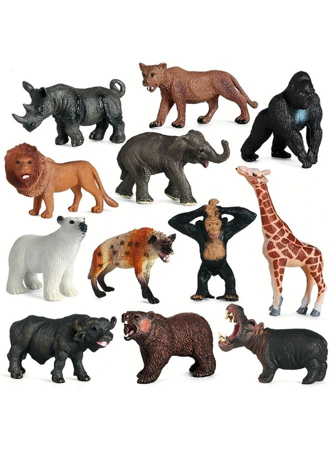 Medium Wildlife Set 12 Durable PVC Animal Figures For Education Party Gifts - Image 2