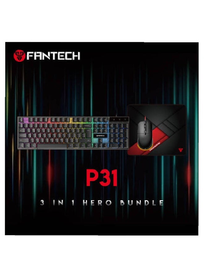 فانتيك لوحة مفاتيح وماوس P31 Combo Hero 3×1 للألعاب مع لوحة ماوس - Image 3