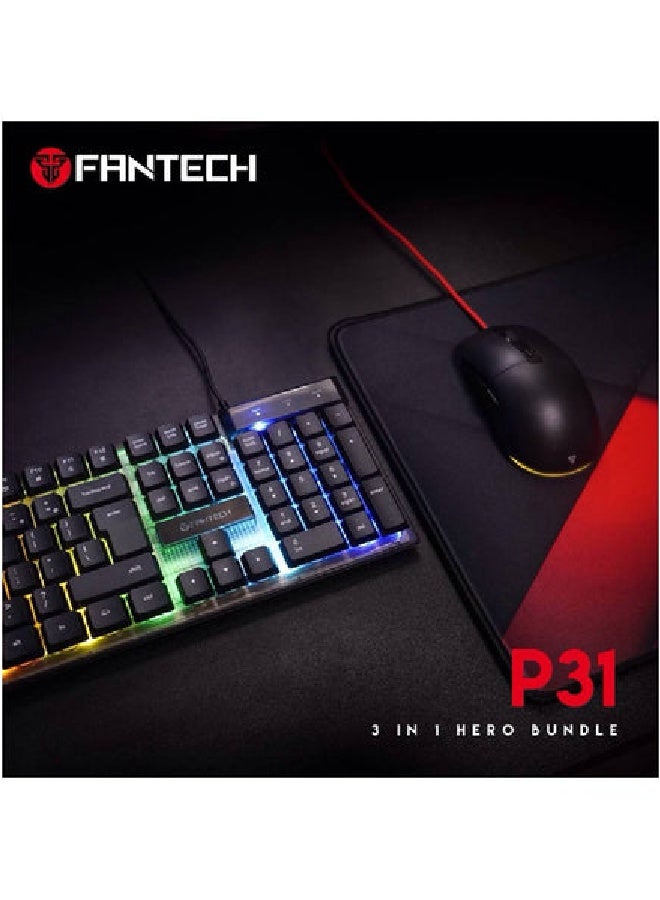 فانتيك لوحة مفاتيح وماوس P31 Combo Hero 3×1 للألعاب مع لوحة ماوس - Image 4