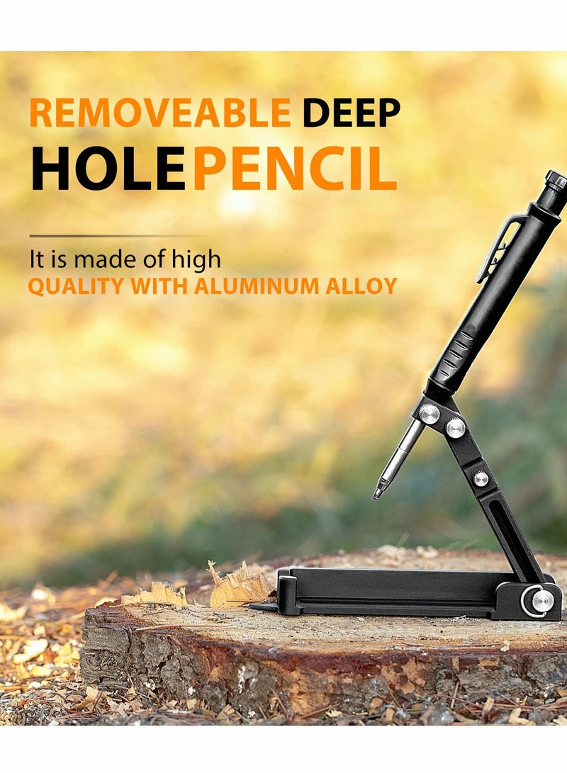 Multi-Function Scribing Tool, Construction Pencil, Aluminum Alloy Scribe with Deep Hole Pencil for Precision Marking and Cutting  - Image 3