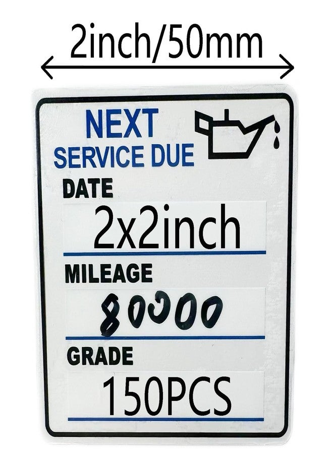Chardime Oil Change Stickers，150pcs 2x2 inch Oil Change Stickers for windscreen - Easy to use and Remove - Image 2