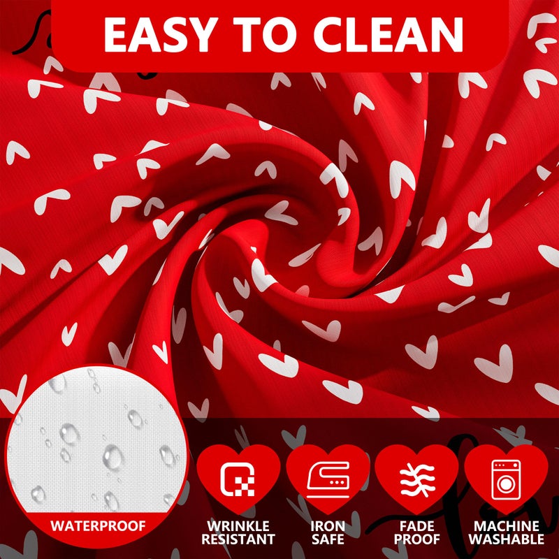 Siilues Valentines Tablecloth Oval 60x84 Inch, Washable Red Love Hearts Valentines Day Tablecloth Waterproof Dining Table Cloth Sweet Home Party Decorations - Image 5