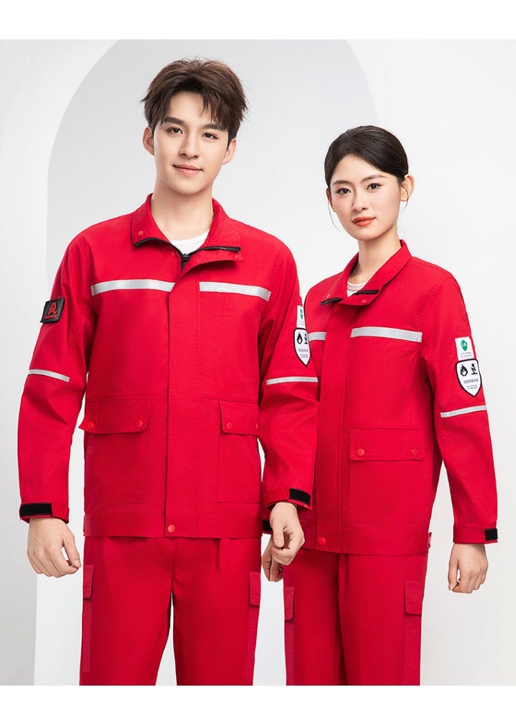 NIBEMINENT Summer Anti-static Work Suit Set, High Temperature Resistant, Heat-resistant, Flame-retardant Pure Cotton Welding Suit - Image 2