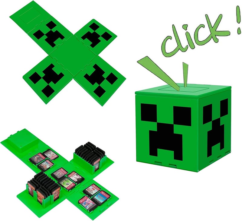 حافظة بطاقات ألعاب doepeBAE متوافقة مع Nintendo Switch، حافظة ذات سعة كبيرة جدًا، صندوق تخزين محسن بـ 41 فتحة لبطاقات الألعاب، يمكن فتحها بالضغط (لون أخضر) - Image 5
