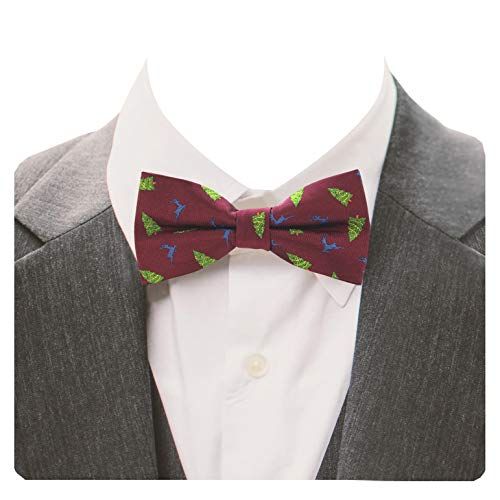 GUSLESON 4PCS Men's Christmas Bow tie Festival Theme Bowties Pre-Tied Neckwear Snow Tree Pattern (0529-4P3) - Image 2