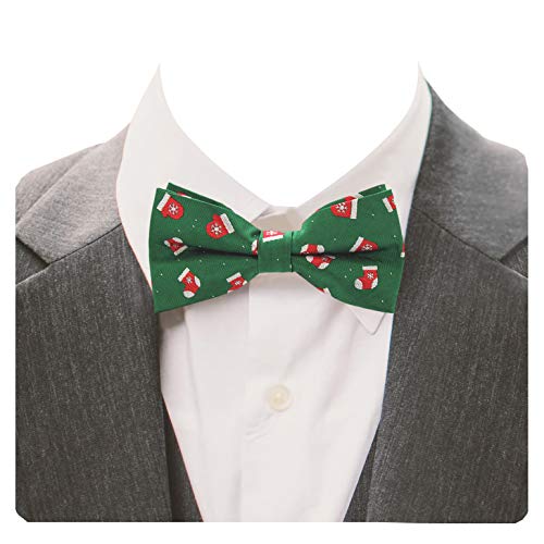 GUSLESON 4PCS Men's Christmas Bow tie Festival Theme Bowties Pre-Tied Neckwear Snow Tree Pattern (0529-4P3) - Image 3