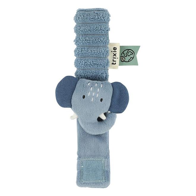 Trixie Mr. Elephant Wrist Rattle, Comfortable, Soft, Gentle, 0 Months+, 17cm - Grey - Image 1