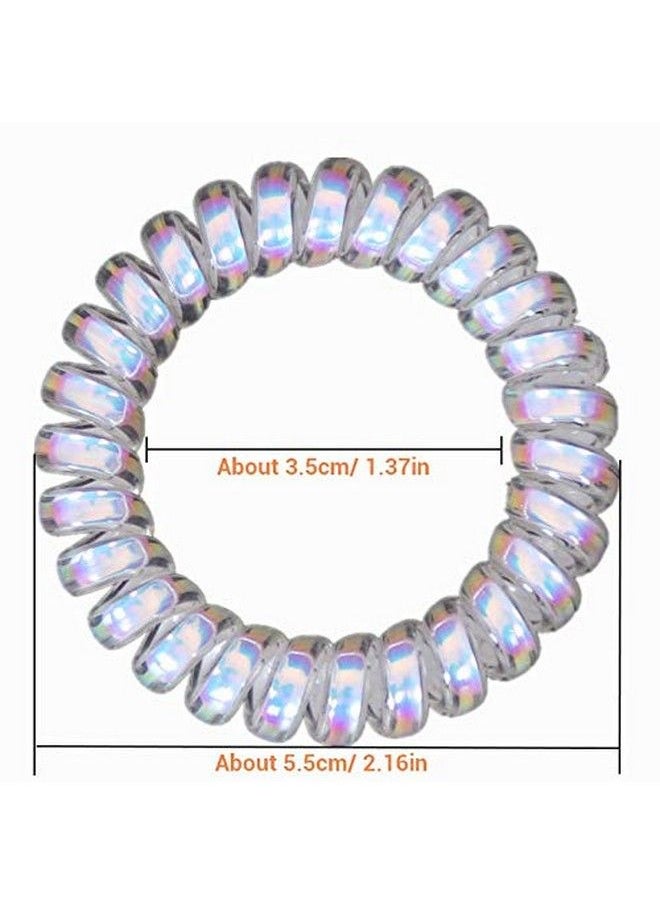 Fameza 6 Piece Coil Hair Ties Traceless Hair Ties Phone Cord Hair Ties Multicolor Large Spiral Hair Ties Mega Hair Coil Set For Thick Curly And Long Hair Dent Creaseless And No Headaches  - Image 5