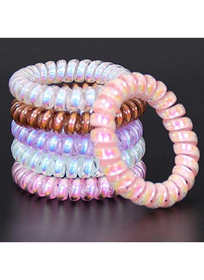 Fameza 6 Piece Coil Hair Ties Traceless Hair Ties Phone Cord Hair Ties Multicolor Large Spiral Hair Ties Mega Hair Coil Set For Thick Curly And Long Hair Dent Creaseless And No Headaches  - Image 4