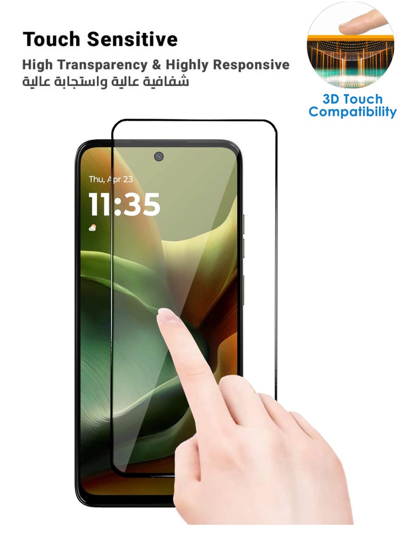 Motorola Moto G15 Screen Protector 2 Pack - Premium Full Screen Tempered Glass For Motorola Moto G15, High Transparency, Delicate Touch, Anti-Explosion, Smooth Arc Edges, Easy Installation - Image 3