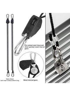 Apol 8 Pairs 1/8" Heavy Duty Ratchet Hangers, Adjustable Rope Hangers, Grow Light Rope Hangers for Grow Plant Fan Filter Light Room Equipment, 150 LB Capacity per Pair  - Image 2