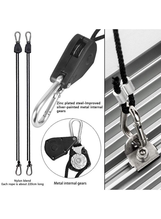 Apol 8 Pairs 1/8" Heavy Duty Ratchet Hangers, Adjustable Rope Hangers, Grow Light Rope Hangers for Grow Plant Fan Filter Light Room Equipment, 150 LB Capacity per Pair  - Image 2
