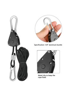 Apol 8 Pairs 1/8" Heavy Duty Ratchet Hangers, Adjustable Rope Hangers, Grow Light Rope Hangers for Grow Plant Fan Filter Light Room Equipment, 150 LB Capacity per Pair  - Image 3