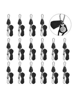 Apol 8 Pairs 1/8" Heavy Duty Ratchet Hangers, Adjustable Rope Hangers, Grow Light Rope Hangers for Grow Plant Fan Filter Light Room Equipment, 150 LB Capacity per Pair  - Image 1