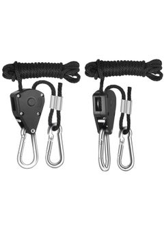 Apol 8 Pairs 1/8" Heavy Duty Ratchet Hangers, Adjustable Rope Hangers, Grow Light Rope Hangers for Grow Plant Fan Filter Light Room Equipment, 150 LB Capacity per Pair  - Image 4