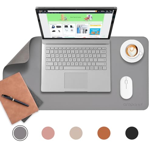 AROPANA Anti-Slip Extended Mouse Pad | PU Vegan Leather Desk Mat | Large Computer Desk Protector Pad with Suede Base for Keyboard, Laptop, Office & Home (90x45CM, Grey) - Image 5