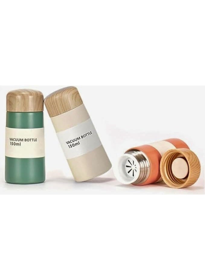 White thermal mug with a wooden lid, 150 ml - Image 2