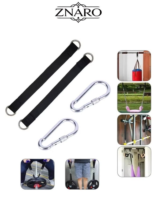 ZNARO 2 Pieces Tree Swing Straps Hanging Kit, 50cm Heavy Duty 400lbs Straps with Safer Lock Carabiner Clips for Hammock, Punching Bag, Swings, Chairs, Gym Bars and Outdoor Use - Image 3