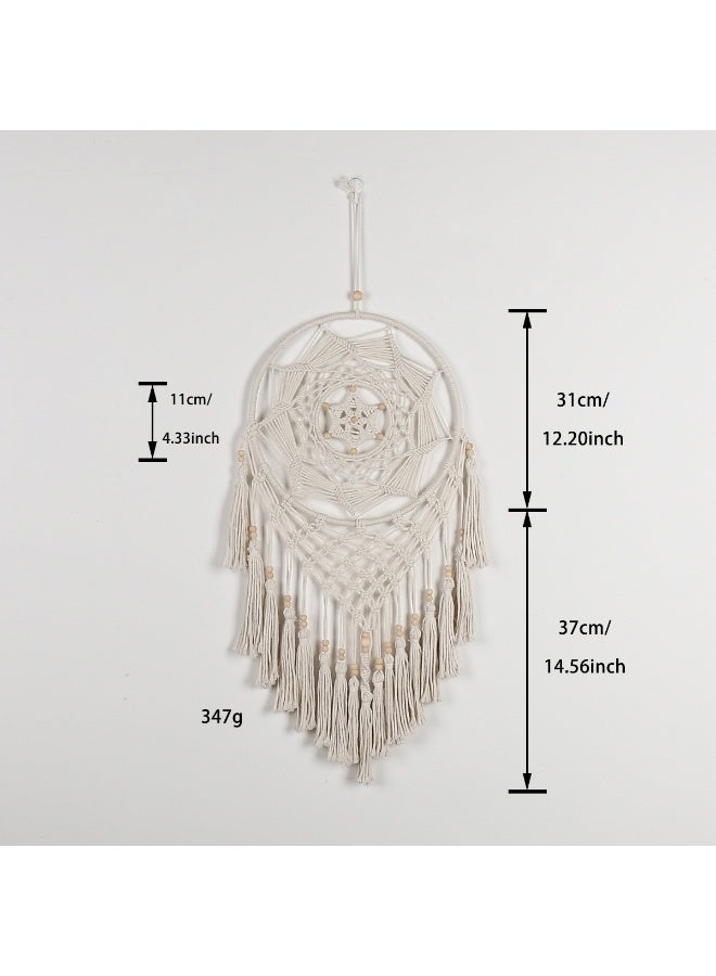 Beige Dream 40CM Concentric Goose Feather Dreamcatcher Home Wall Decoration Wedding Dress Up DIY Material - Image 1