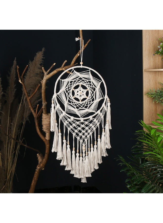 Beige Dream 40CM Concentric Goose Feather Dreamcatcher Home Wall Decoration Wedding Dress Up DIY Material - Image 2