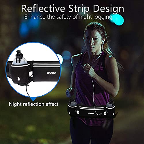 PYFK Running Belt with Water Bottles, Hydration Belt for Men and Women, Water Bottle Holder Running Pouch Water Belt, Fanny Pack Fits 7 inches Phones, Waist pack for Runner Jogging (black(black)) - Image 5