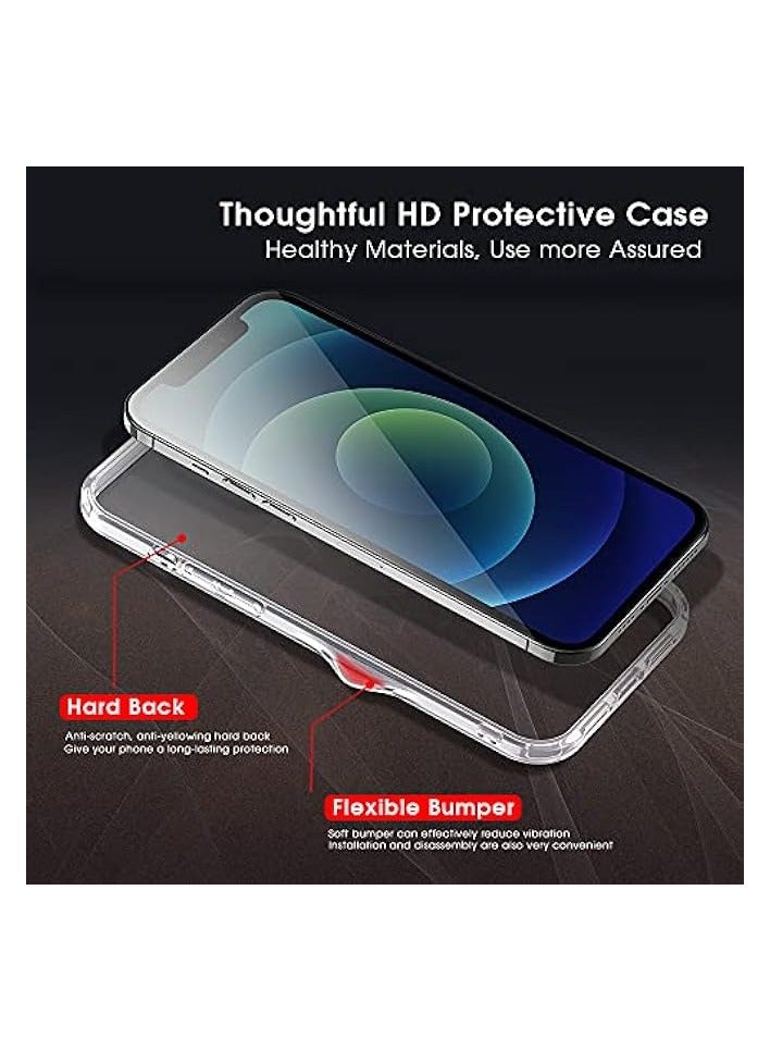 إكس ليفيل حافظة آيفون 12، حافظة آيفون 12 برو، غطاء نحيف شفاف مع ظهر صلب من البولي كربونات وممتص للصدمات، غطاء حماية من الدرجة العسكرية مضاد للأصفرار، متوافق مع آيفون 12/آيفون 12 برو 6.1 بوصة - Image 2