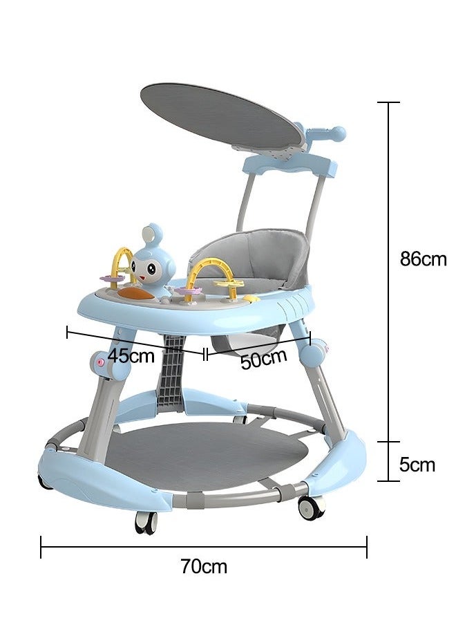 Gonice Multifunctional Baby Walker with Awning Round Kids Walker with Adjustable Height Toddler Walker with Toys  - Image 4