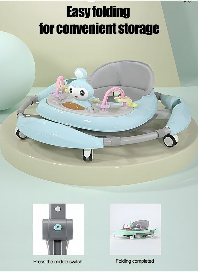 Gonice Multifunctional Baby Walker with Awning Round Kids Walker with Adjustable Height Toddler Walker with Toys  - Image 5