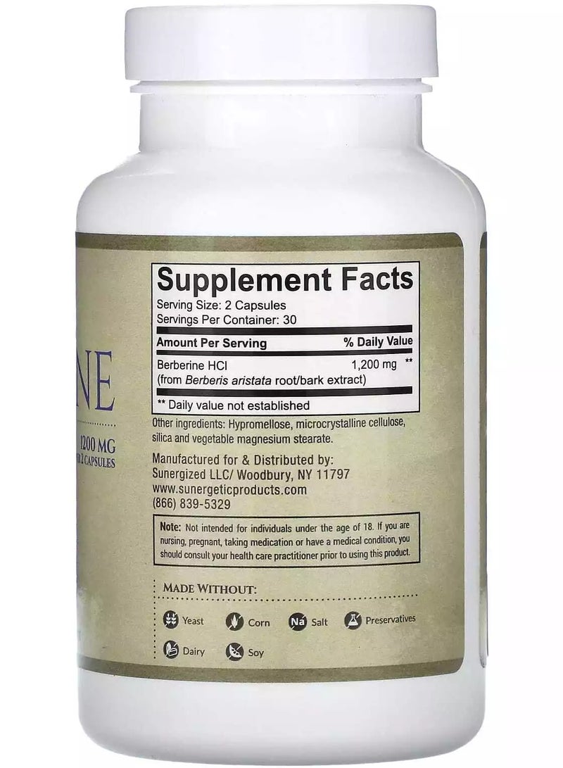 Sunergetic Berberine, 1200 mg - 60 Capsules - Image 2