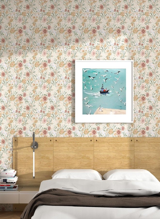 tiltil Peel and Stick Wallpaper Floral Contact Paper 17.3''×78.8'' Boho Wallpaper Self Adhesive Removable Wallpaper for Cabinets Bathroom - Image 3